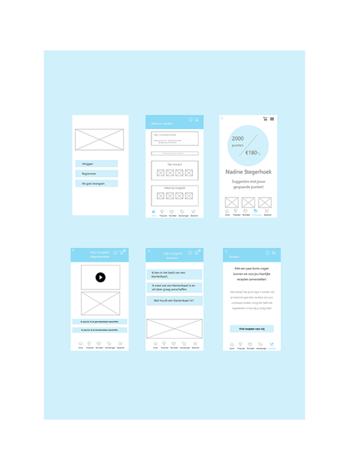 Hoogvliet UX wireframe